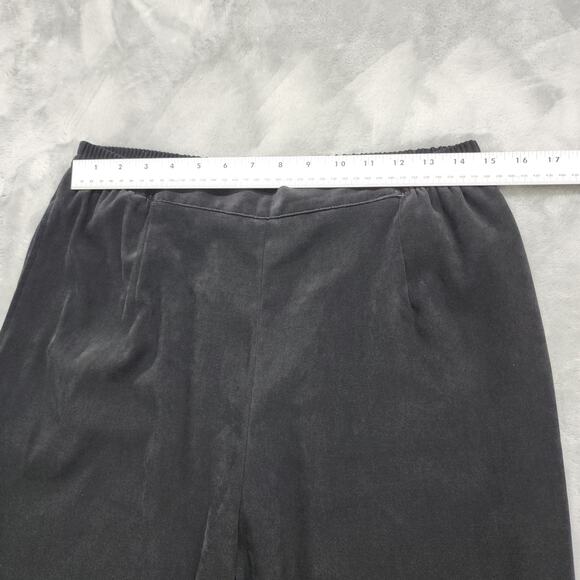 Vintage 90s Koret Petites Pants Womens Size L Black Sueded Pull On Office Career - Picture 2 of 8